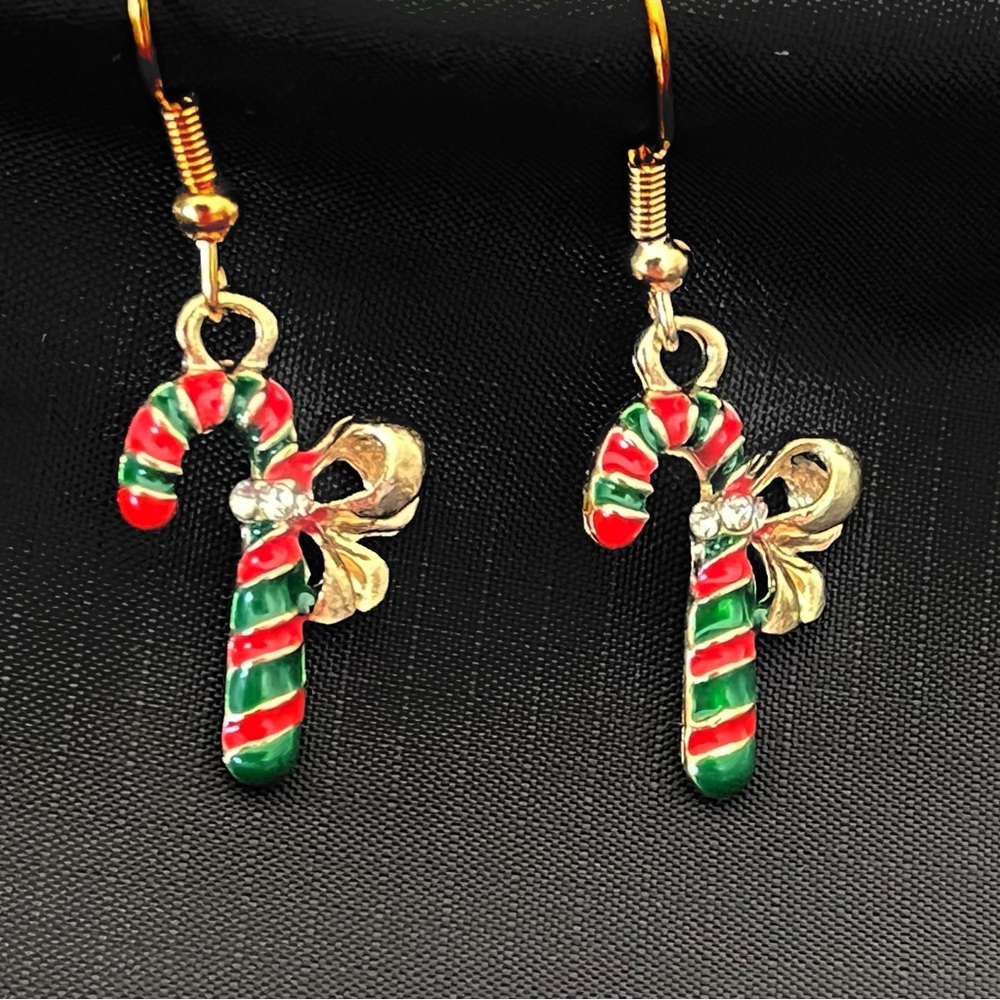 New Christmas Candy Cane Earrings